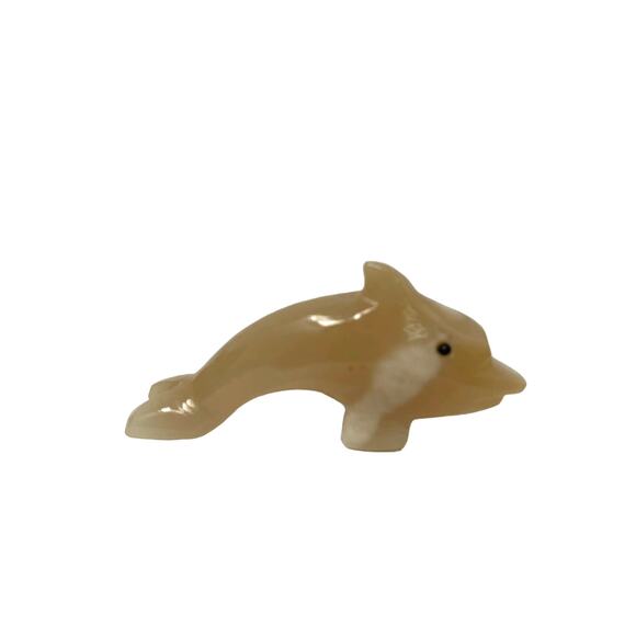 Vintage Hand Carved Granite Marble Agate Dolphin Figurine Statue Paper Weight - Picture 1 of 7